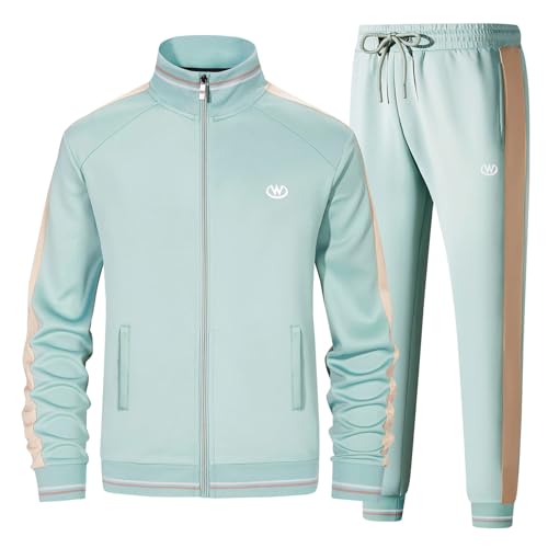 wiebdncj Herren Casual Trainingsanzüge Langarm Jogging Anzüge Sweatsuit Sets Trainingsjacken und Hosen 2 Stück Outfit JW5008-XXL von wiebdncj