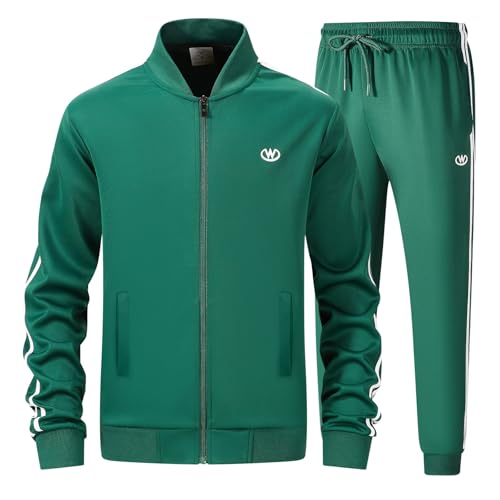 wiebdncj Herren Casual Trainingsanzüge Langarm Jogging Anzüge Sweatsuit Sets Trainingsjacken und Hosen 2 Stück Outfit JW6002-XXL von wiebdncj