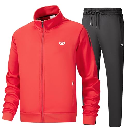 wiebdncj Herren Casual Trainingsanzüge Langarm Jogging Anzüge Sweatsuit Sets Trainingsjacken und Hosen 2 Stück Outfit JW6006-3XL von wiebdncj