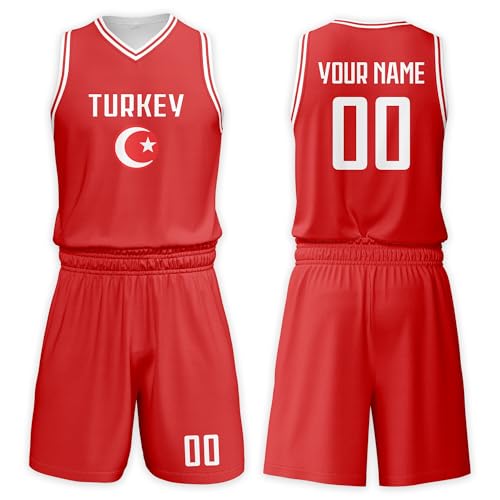 wieween Benutzerdefiniert Kinder Basketball Trikot Set mit Name & Nummer Ärmelloses Trainingstrikot und Shorts 2 Stücke fur Jungen Mädchen 3-14 Jahre von wieween
