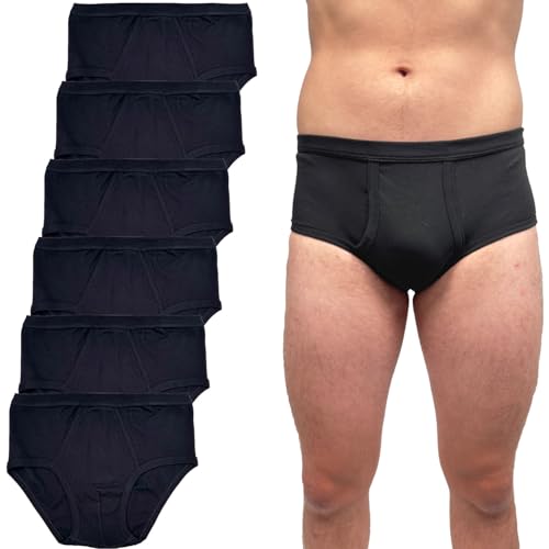 wihuma Herren Slips 6er Pack 100% Baumwolle Männer Unterhosen Sportslips Schwarz Größe XL (7) von wihuma