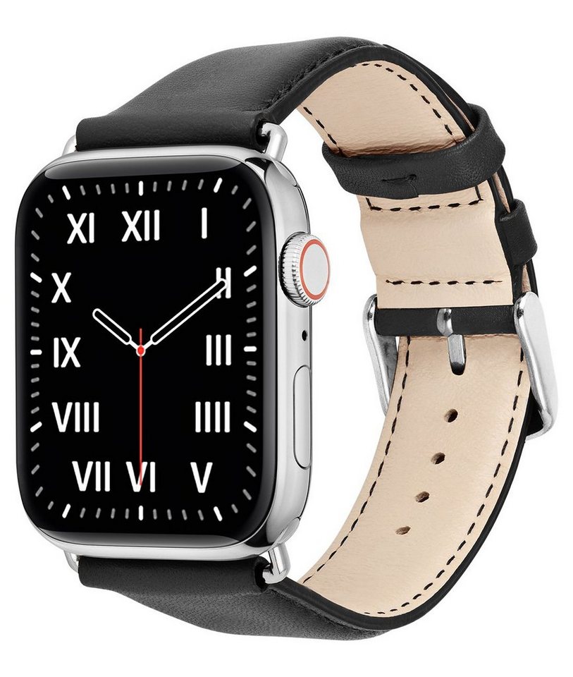 wiiuka Smartwatch-Armband tiime Armband Leder für die Apple Watch 1-8, SE, Ultra Lederarmband, Handgefertigt - Deutsches Leder, Premium Qualität von wiiuka