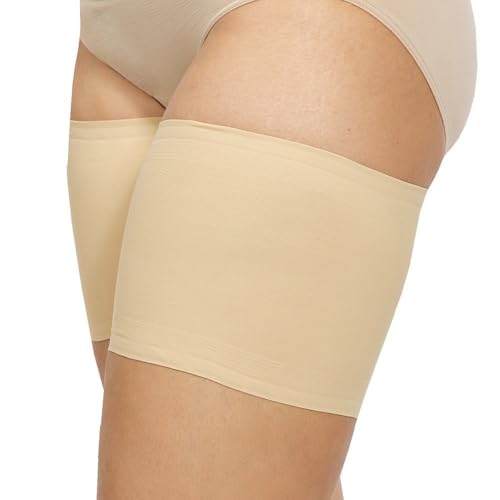 wilcractk Elastische Oberschenkelbänder Unisex Anti-Scheuern, Elastische Oberschenkel Reiben Schutz mit Rutschfestem Silikon, für Damen unter Röcken oder Shorts von wilcractk