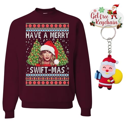 wild custom apparel Have A Merry Ugly Christmas Crewneck Sweatshirt, Kastanienbraun, Large von wild custom apparel