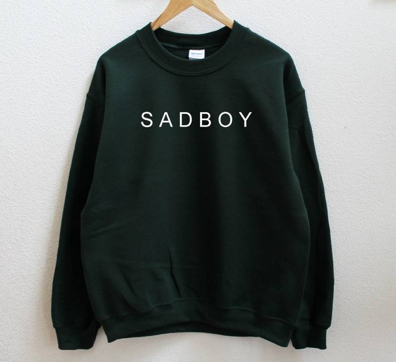 Sad Boy Unisex Sweatshirt Mit Grafikdruck von wildblacksheep