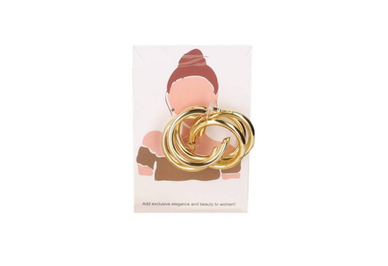 wildbloomdesign Ohrring-Set Ohrringe Ohrschmuck Gold, Silber Creolen 3 Ringe von wildbloomdesign