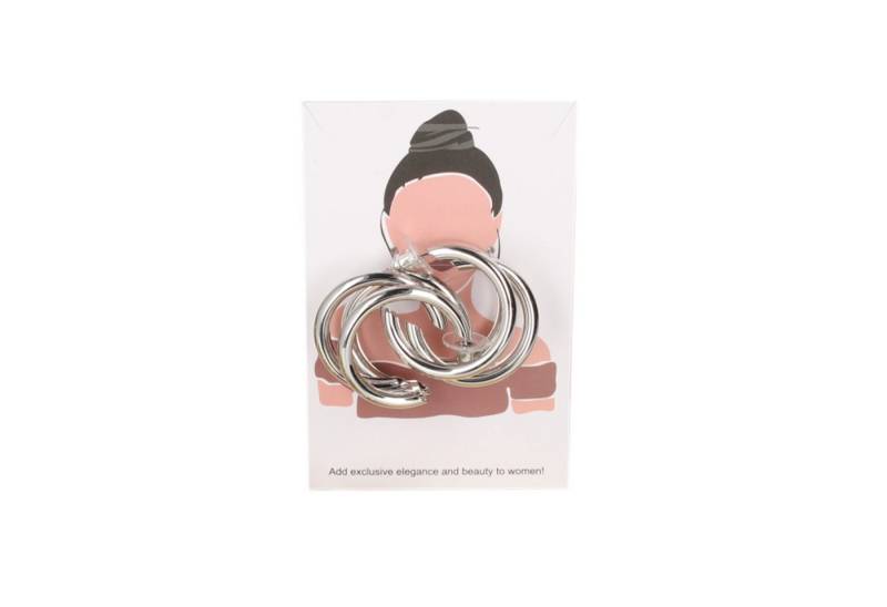 wildbloomdesign Ohrring-Set Ohrringe Ohrschmuck Gold, Silber Creolen 3 Ringe von wildbloomdesign