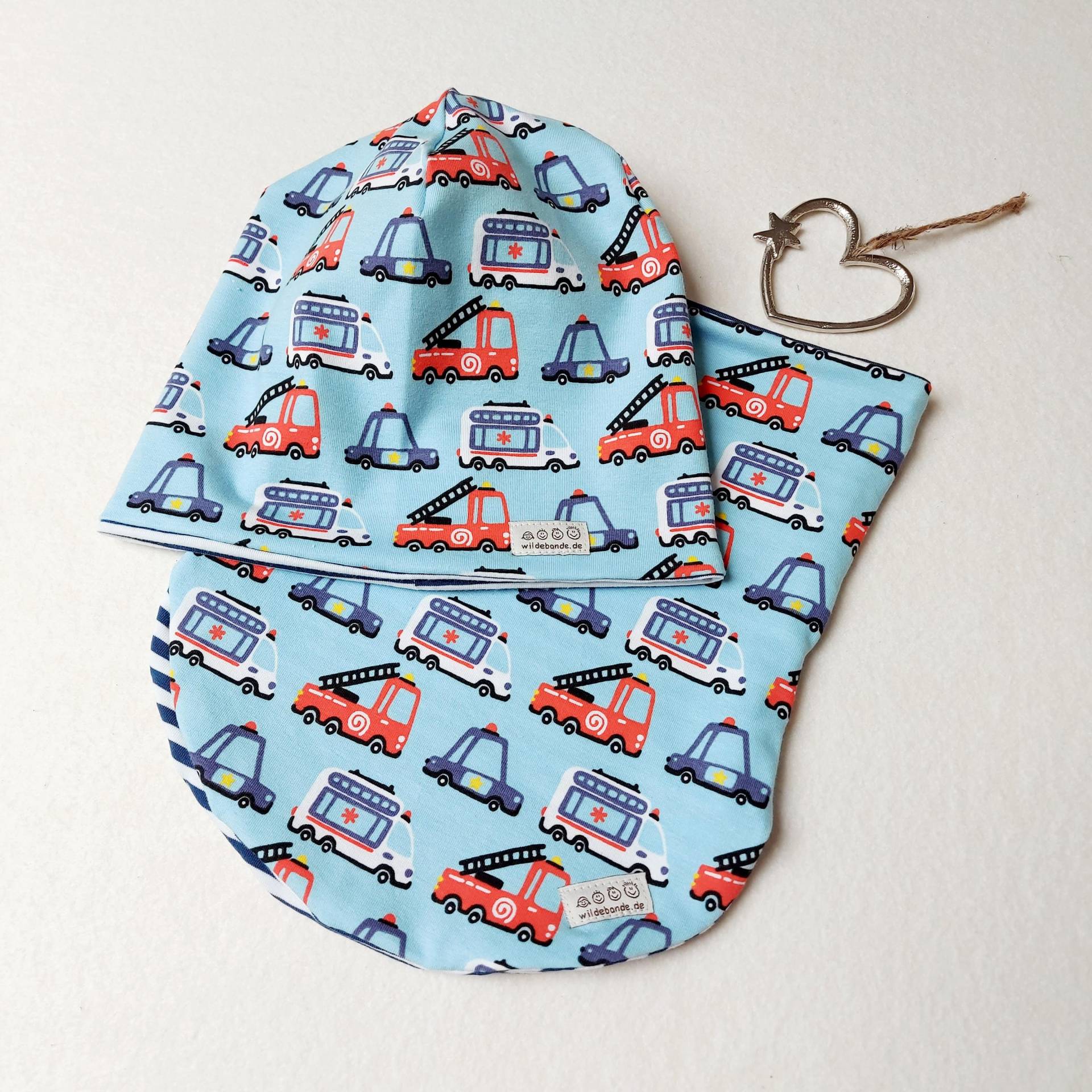 Mütze Und Schlupfschal Im Set - Fahrzeuge von wildebande