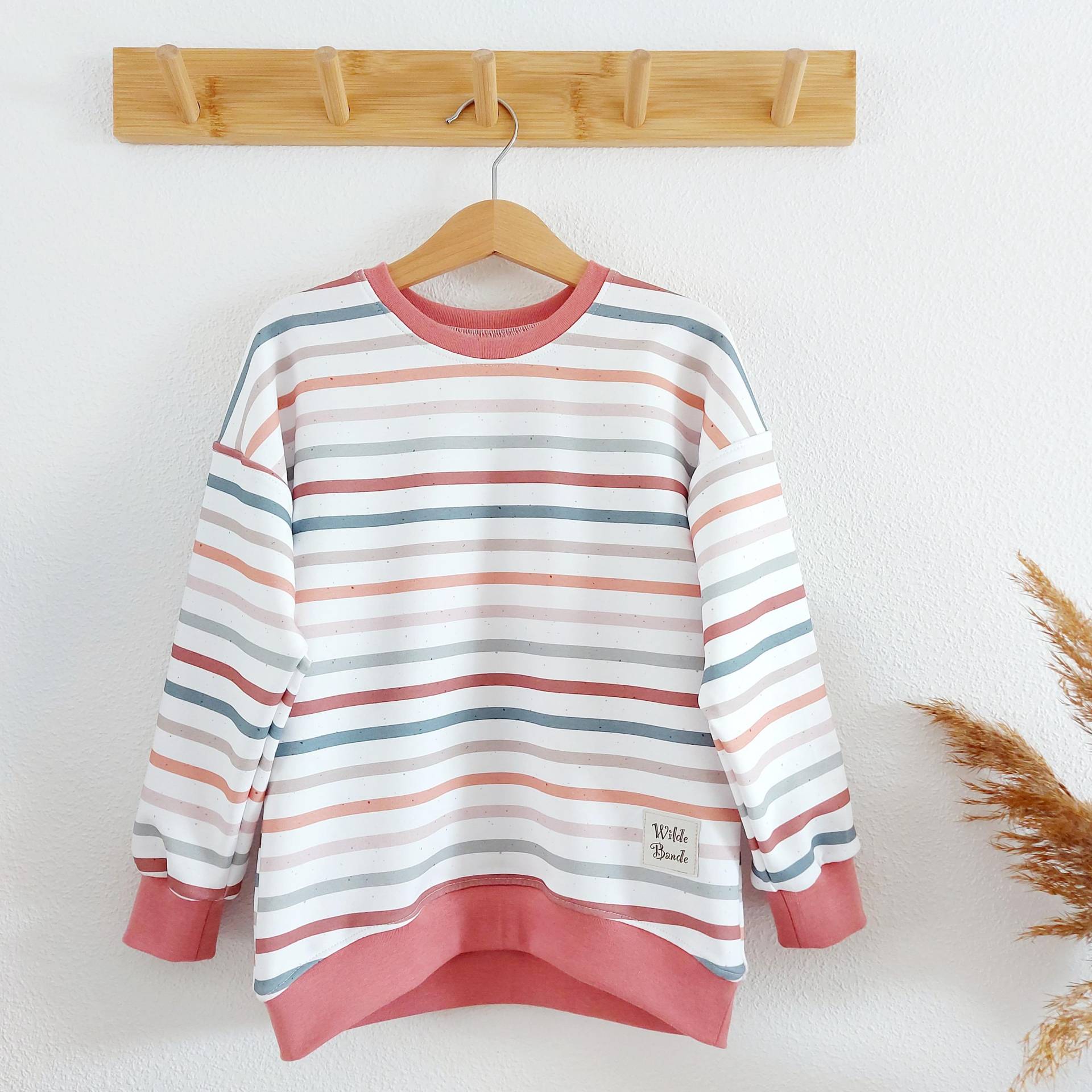 Oversized Sweater Für Kinder - Handmade Pullover Gestreift, Einzelstück, Gr. 116 Wilde Bande von wildebande