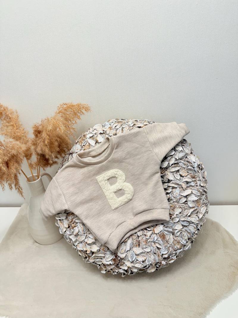 Oversize-Pullover Aus Ottoman Jersey | Mit Wunschbuchstaben Teddyfell |Für Babys Und Kinder von wildknirps