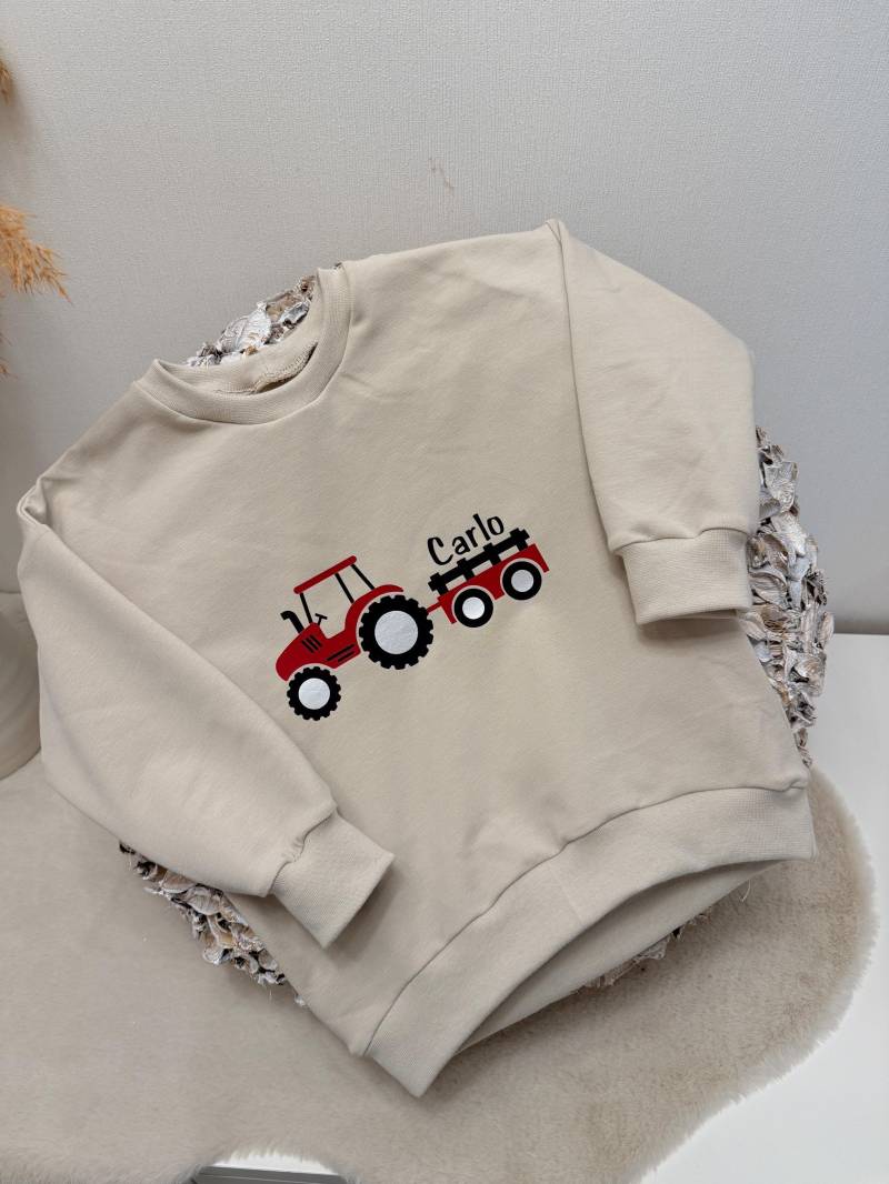 Oversize Sweater „Trecker" | Mit Namen Für Babys & Kinder von wildknirps