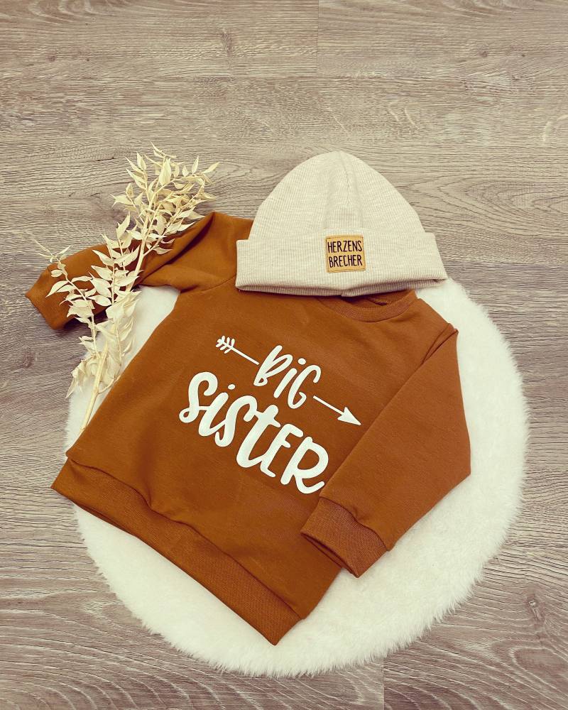 Pullover Mit Wunschtext | Für Babys&kleinkinder Big Sister Or Brother Little von wildknirps