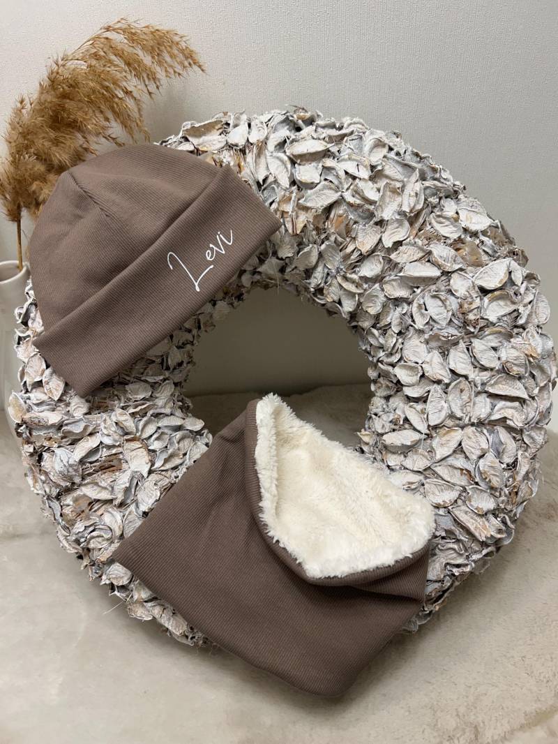 Set Aus Beanie Und Loop | Mütze Schal Rippenjersey von wildknirps