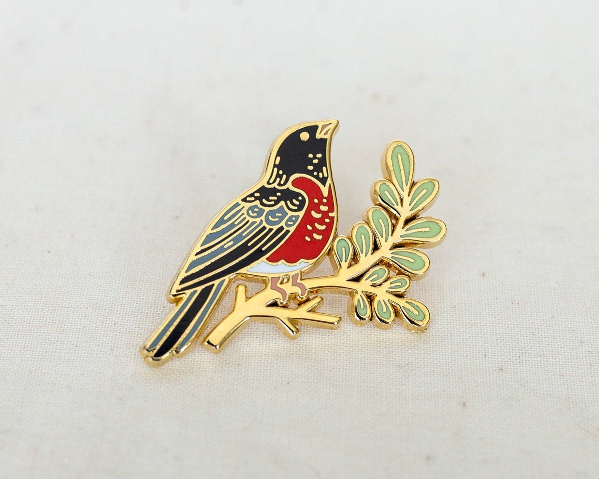 Robin Emaille Pin - Anstecknadel Anstecker Robin Emaille Pin - Anstecknadel Anstecker von wildship