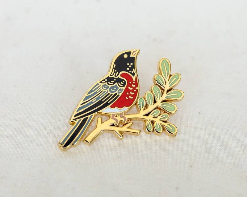 Robin Emaille Pin - Anstecknadel Anstecker Robin Emaille Pin - Anstecknadel Anstecker von wildship