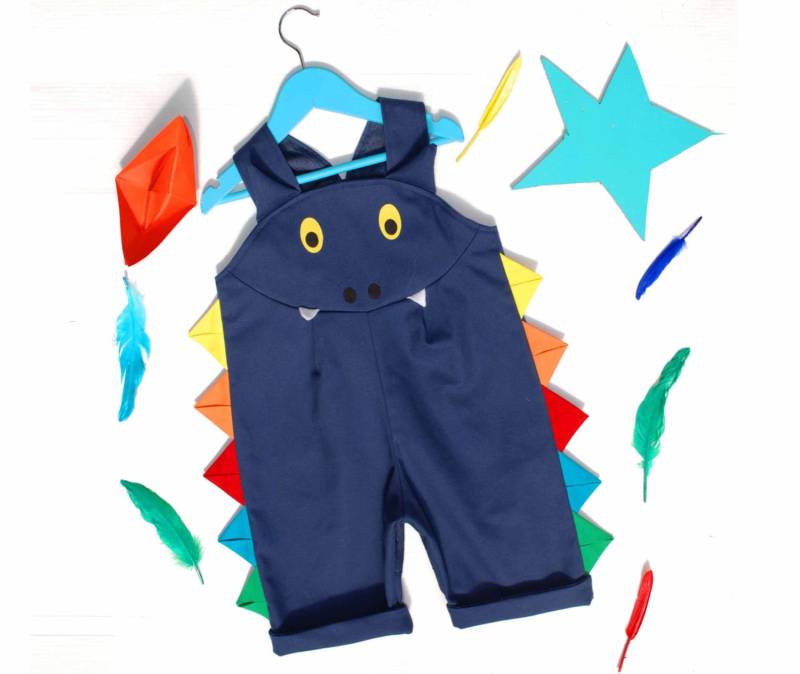 Drache Regenbogen Shortall Kurze Latzhose Kinder Verkleiden Kostüm von wildthingsdresses