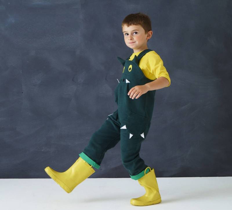 Drachen-Dinosaurier-Dungaree-Overalls von wildthingsdresses