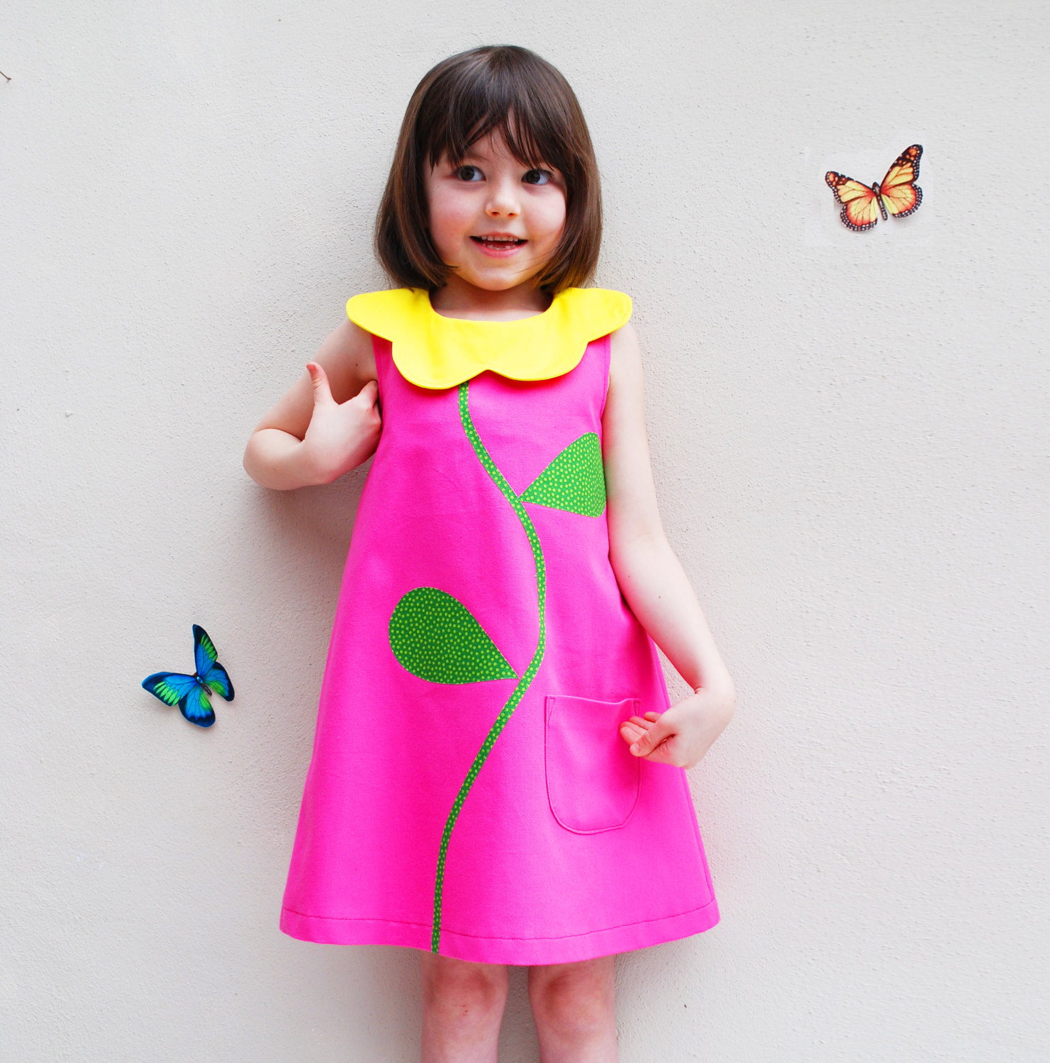 Rosa Blume Mädchen Kleid von wildthingsdresses