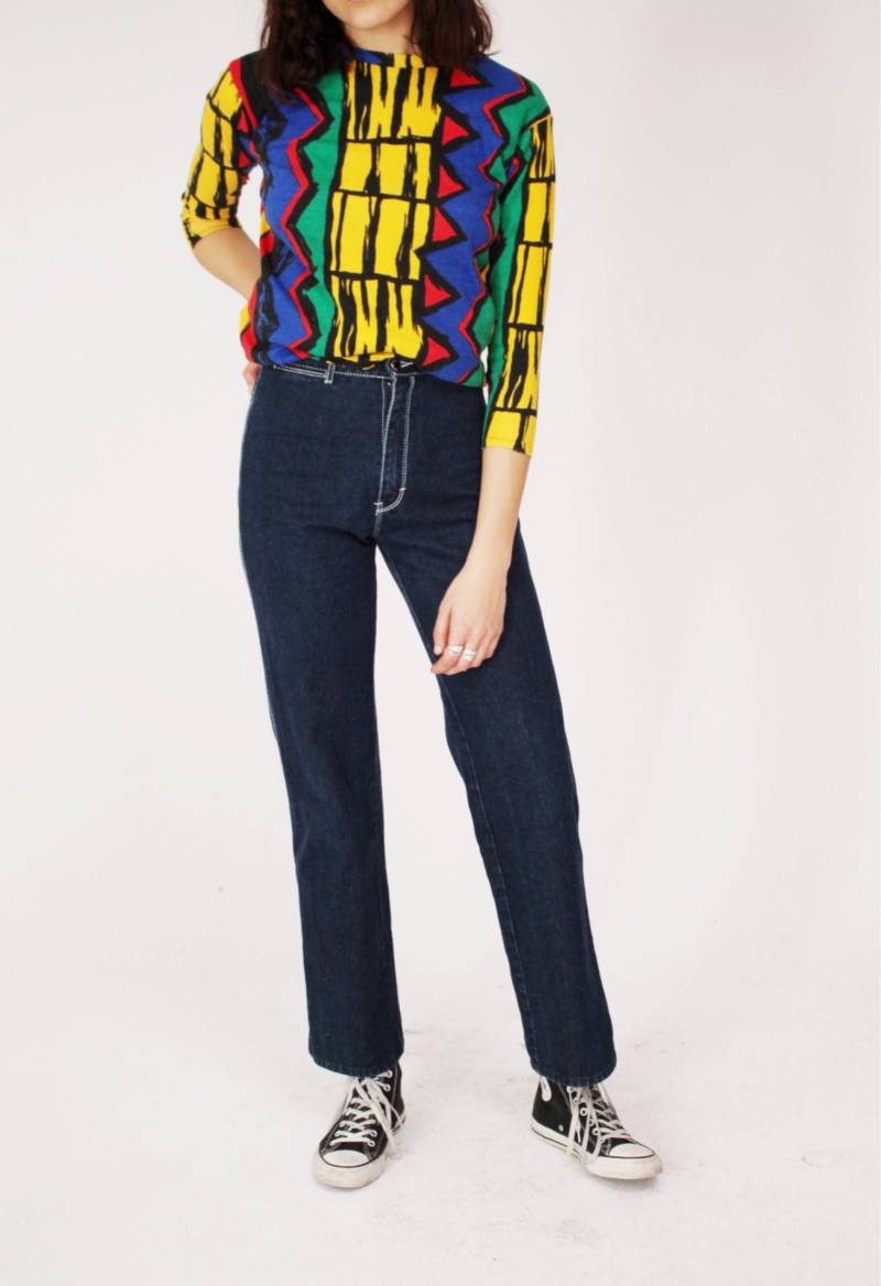 90S Gitano High Waist Jeans - Dark Wash Schmal Geschnitten, 27 von wildthingvintage