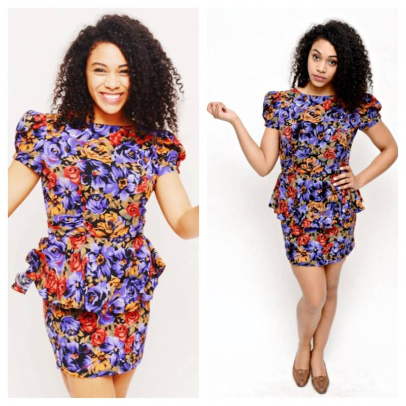 90Er Jahre Blumen Lila Kleid - M, 6, Hipster, Schößchen, Sommer Festival von wildthingvintage