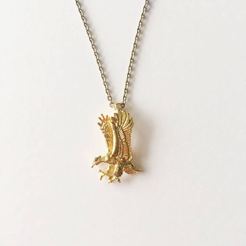 Gold Adler Halskette - Vintage Anhänger Layering Schmuck, Motorrad von wildthingvintage