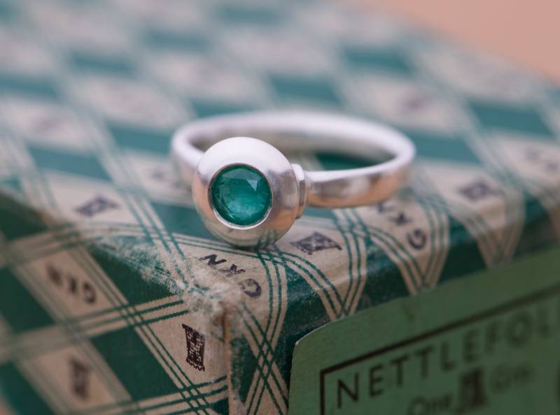 Smaragd Ring Silber, Mittelalterlicher Design, Geschenk Für Sie von williamwhite