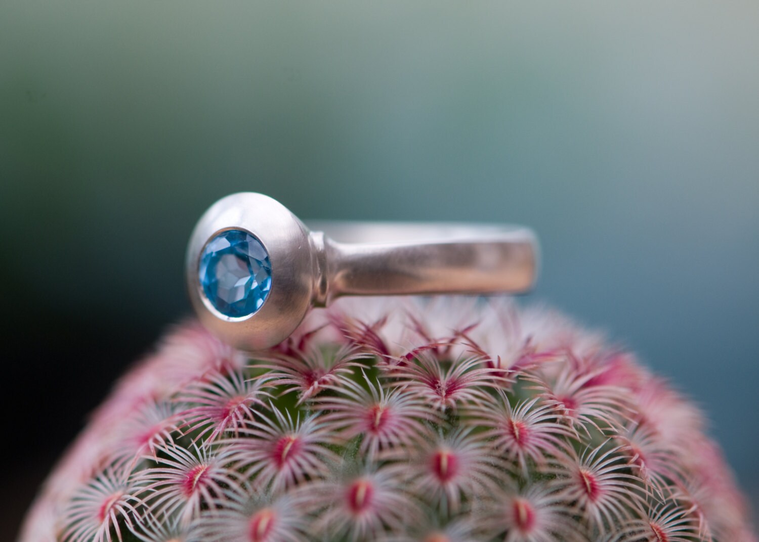 Topas Verlobungsring in Silber - Mittelalterlicher Stil Ring Mit Blauem Edelstein von williamwhite