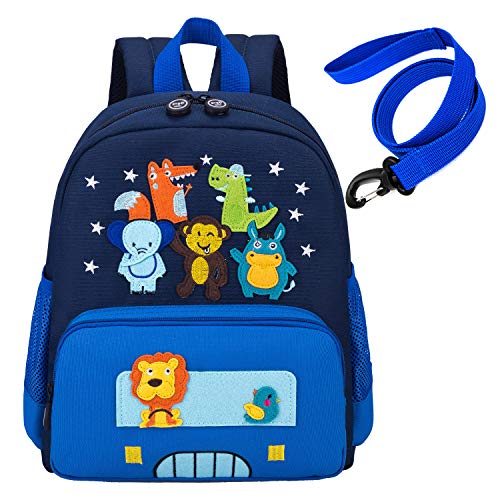 willikiva Netter Zoo Little 3d Rucksack Kinder Rucksack für Jungen und Mädchen Kleinkind Rucksack Wasserdichte Vorschule(Blau Small Size,Alter 1-2) von willikiva