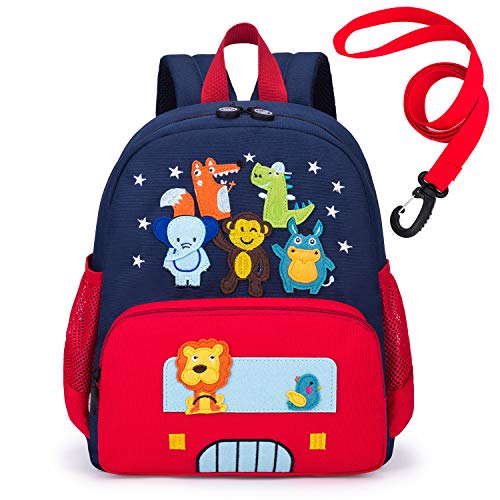 willikiva Netter Zoo Little 3d Rucksack Kinder Rucksack für Jungen und Mädchen Kleinkind Rucksack Wasserdichte Vorschule(Rot Small Size,Alter 1-2) von willikiva