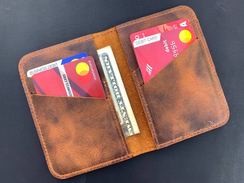 Leder Brieftasche Männer Personalisierte Schlanke Echtleder Kreditkartenhalter, Minimalist Portemonnaies, Groomsmen Geschenk von willowist