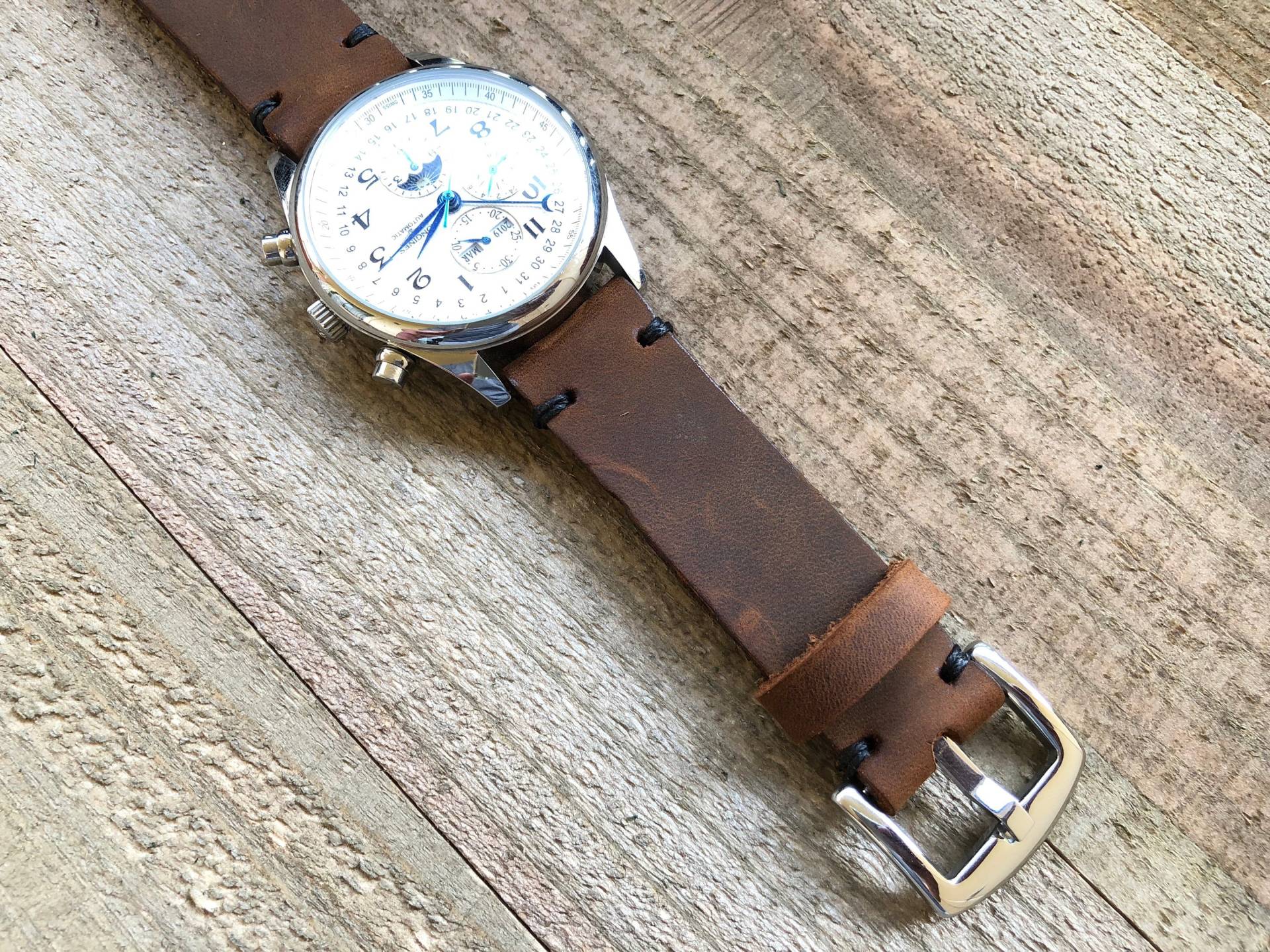 Uhrenarmband Aus Leder | Uhrenband Handgefertigte Bands 18mm, 20mm, 22mm, 24mm Braune Farbe Uhrenarmband Aus Leder | Uhrenband Handgefertigte Bands 18mm, 20mm, 22mm, 24mm Braune Farbe von willowist