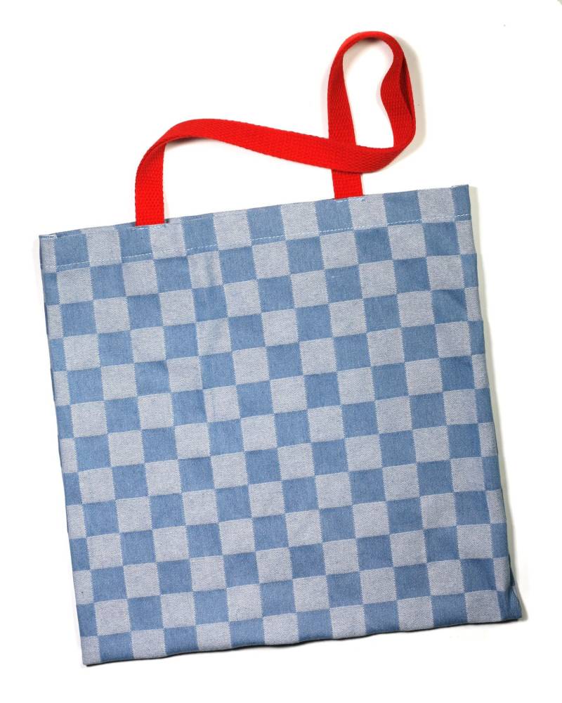 Einkaufstasche Check You Laterne Blaue Denim Schachbrett Tasche Einkaufstasche Check You Laterne Blaue Denim Schachbrett Tasche von willowship