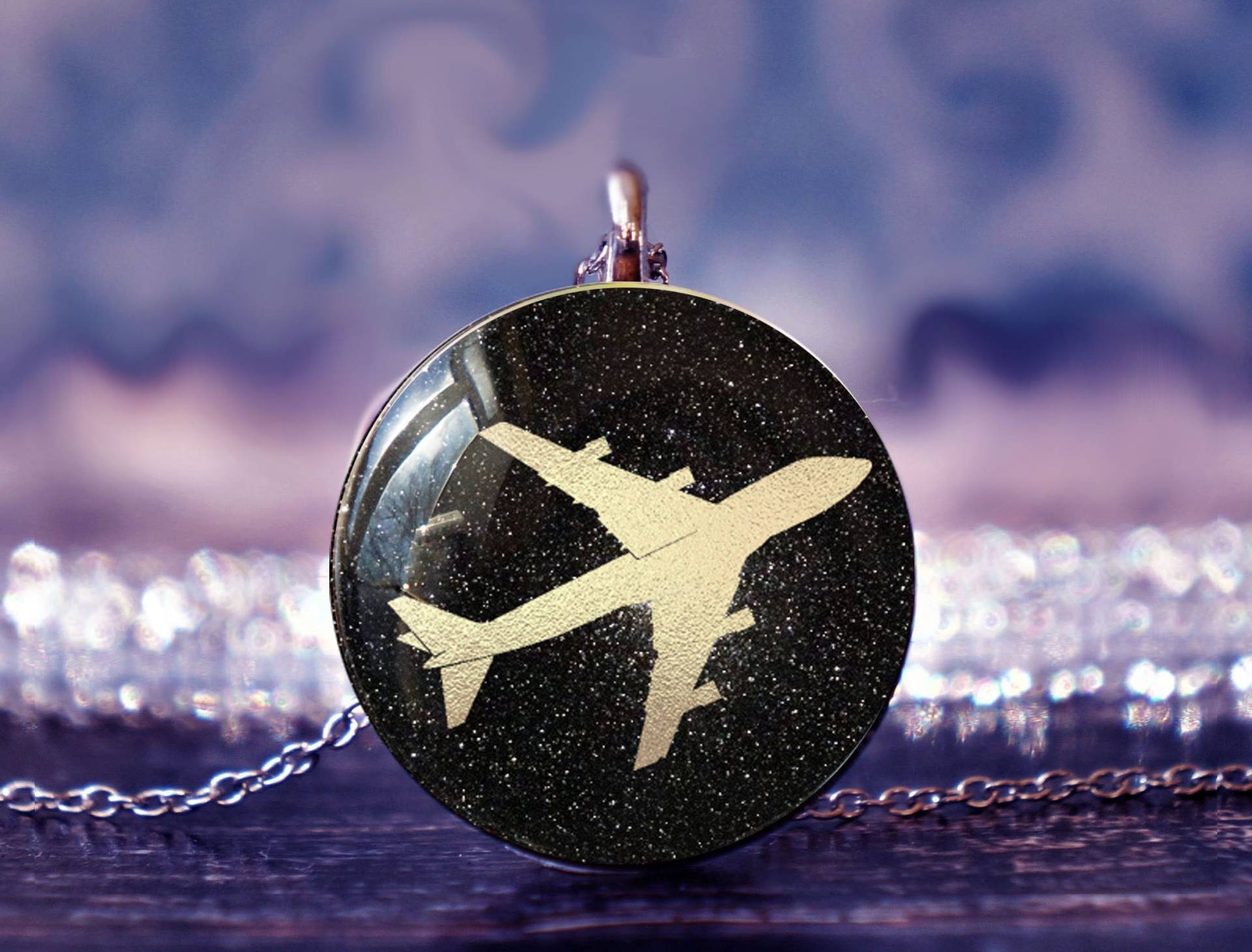 Flugzeugkette, Reiseschmuck, Flugzeugschmuck, Flugbegleiter, Flugbegleiter Geschenk, Flugzeugschmuck von willowtail