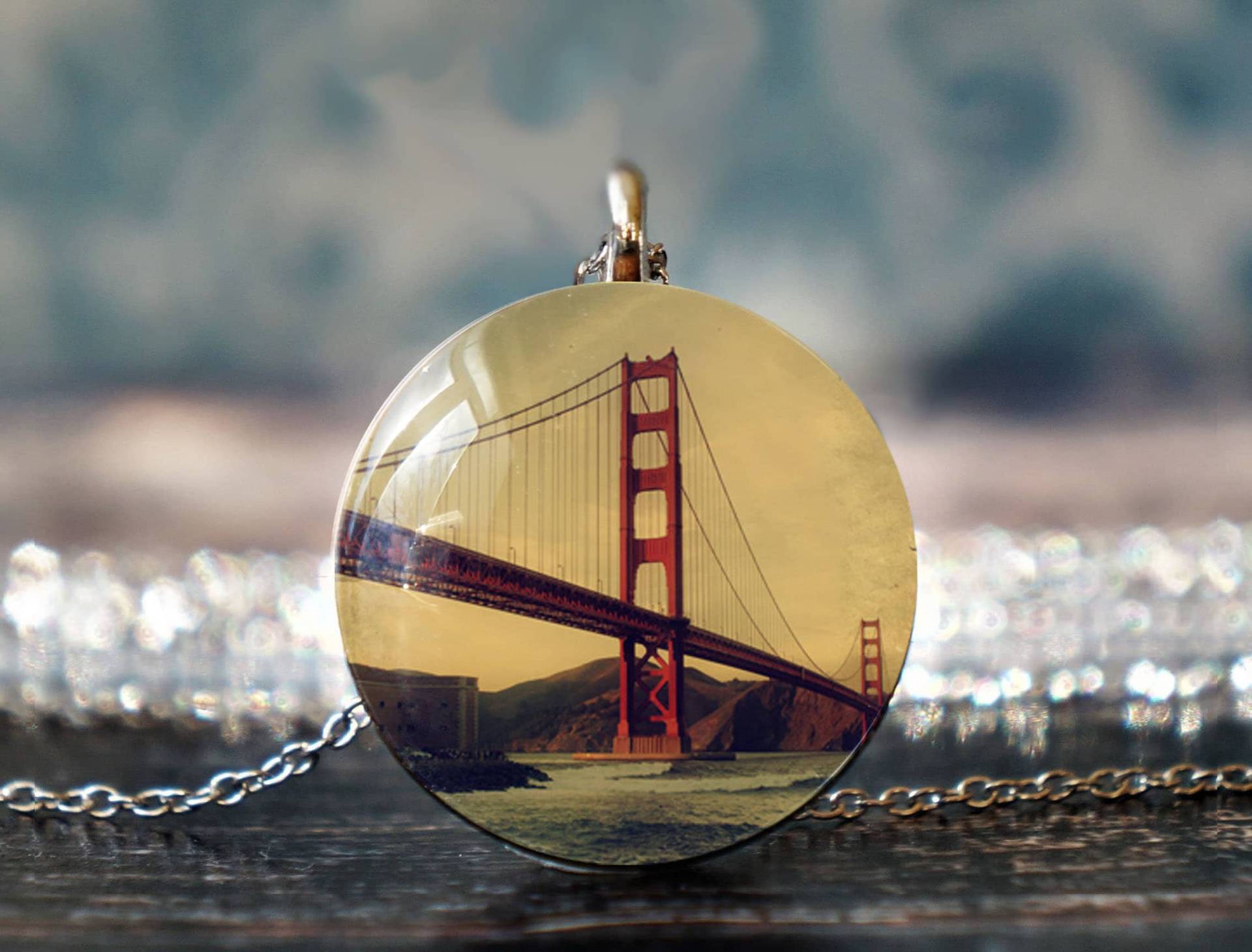 Golden Gate Bridge, Bridge Necklace, San Francisco California Jewelry von willowtail