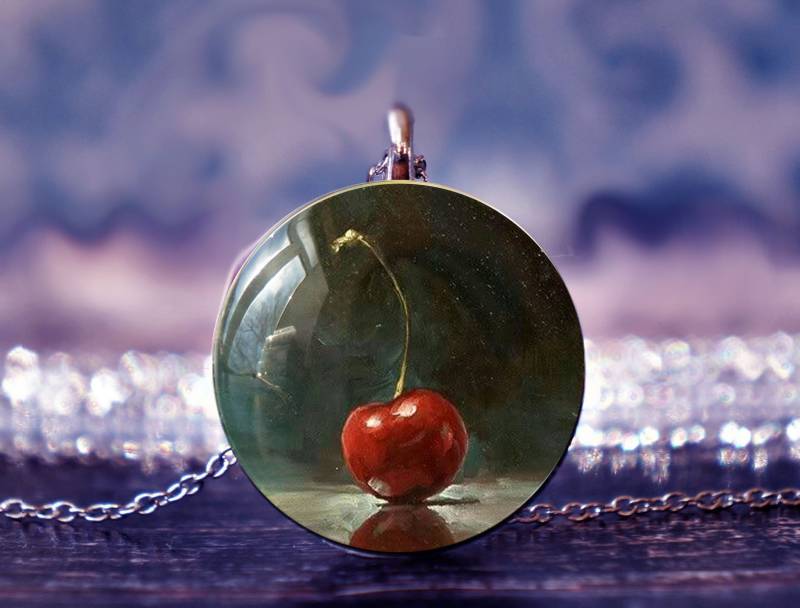 Kirsche Schmuck, Obst Halskette, Anhänger, Geschenke, Essen Halskette von willowtail