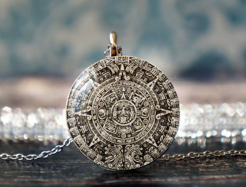 Maya Kalender , Azteken Halskette Spirituelle Schmuck Anhänger Ethno von willowtail