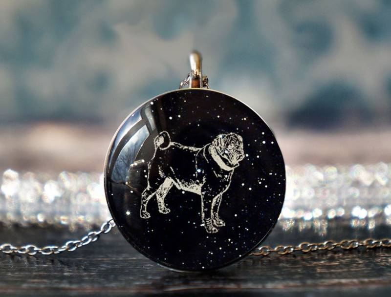 Mops Anhänger , Geschenk Silber Halskette Liebhaber Schmuck von willowtail