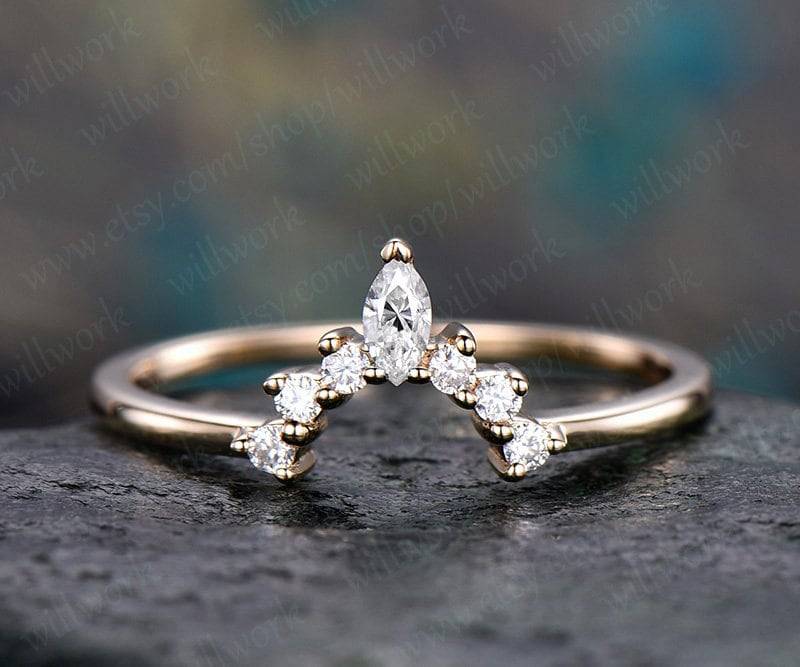 Moissanit Ehering Massiv Gelbgold Krone Unikat von willwork