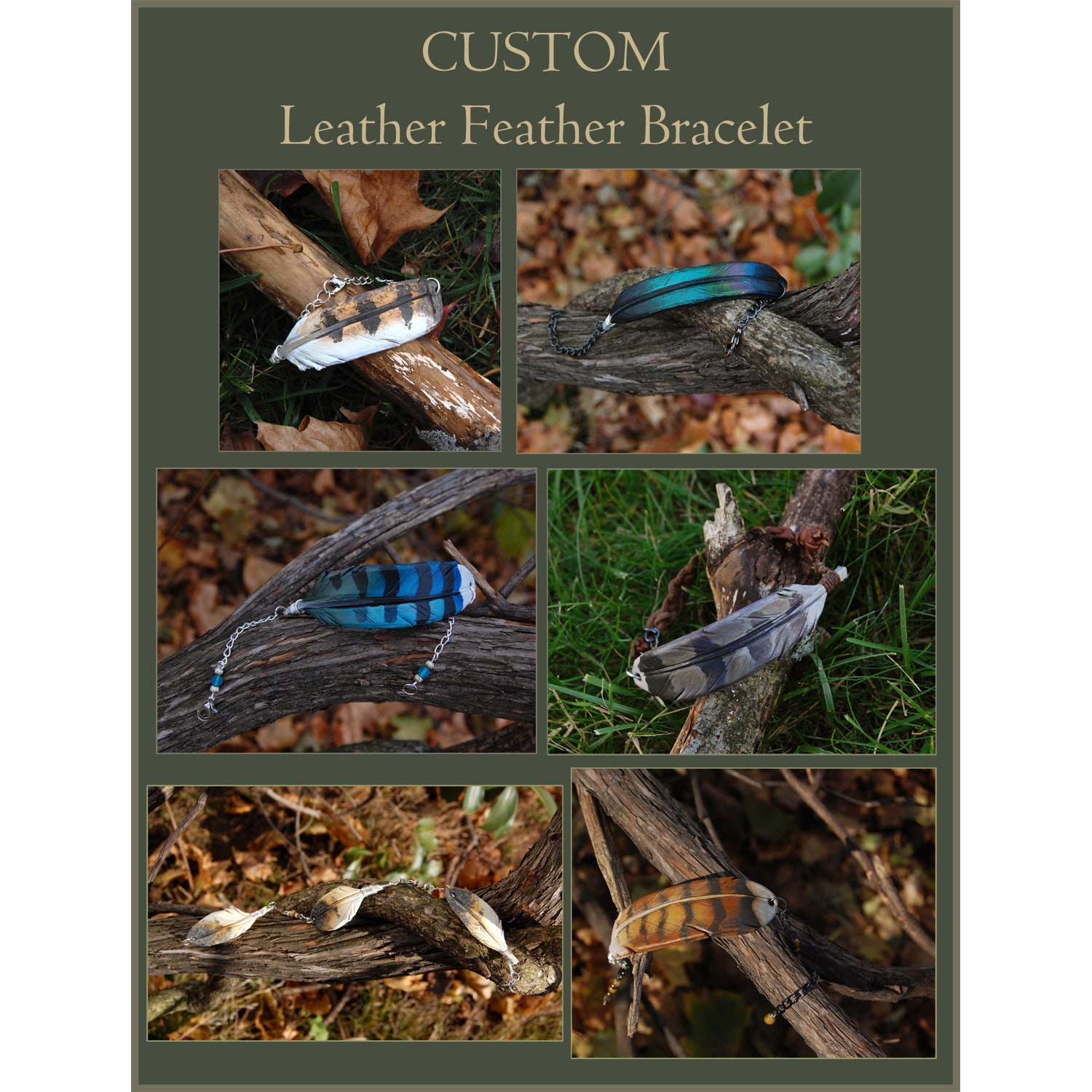 Leder Feder Armband - Vogelfeder Schmuck Leder Feder Armband - Vogelfeder Schmuck von windfalcon
