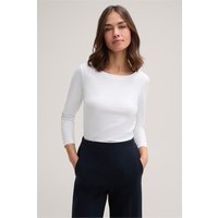 Baumwoll-Interlock-Longsleeve in Weiß von windsor.