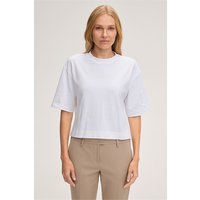 Baumwoll-Interlock T-Shirt cropped in Weiss von windsor.