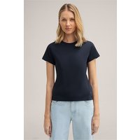 Baumwoll-Interlock T-Shirt in Navy von windsor.