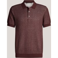 Baumwoll-Polo-Shirt Cashmilo mit Cashmere und Seide in Bordeaux Rot strukturiert von windsor.