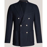 Baumwollmix-Doppelreiher Salio mit Schurwolle in Navy strukturiert von windsor.