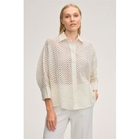Baumwollmix-Hemdbluse in Ecru von windsor.