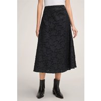 Baumwollmix-Midi-Rock mit Seide in Schwarz von windsor.