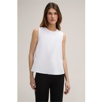 Baumwollstretch-Blusen-Top ohne Arm in Weiß Baumwollstretch-Blusen-Top ohne Arm in Weiß von windsor.