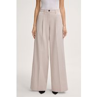 Baumwollstretch-Bundfalten-Hose in Steingrau von windsor.