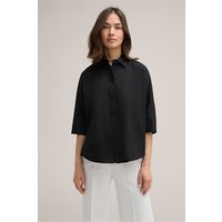 Baumwollstretch-Cape-Hemdbluse in Schwarz von windsor.