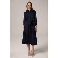 Baumwollstretch-Hemdblusen-Kleid in Midi-Länge in Navy von windsor.